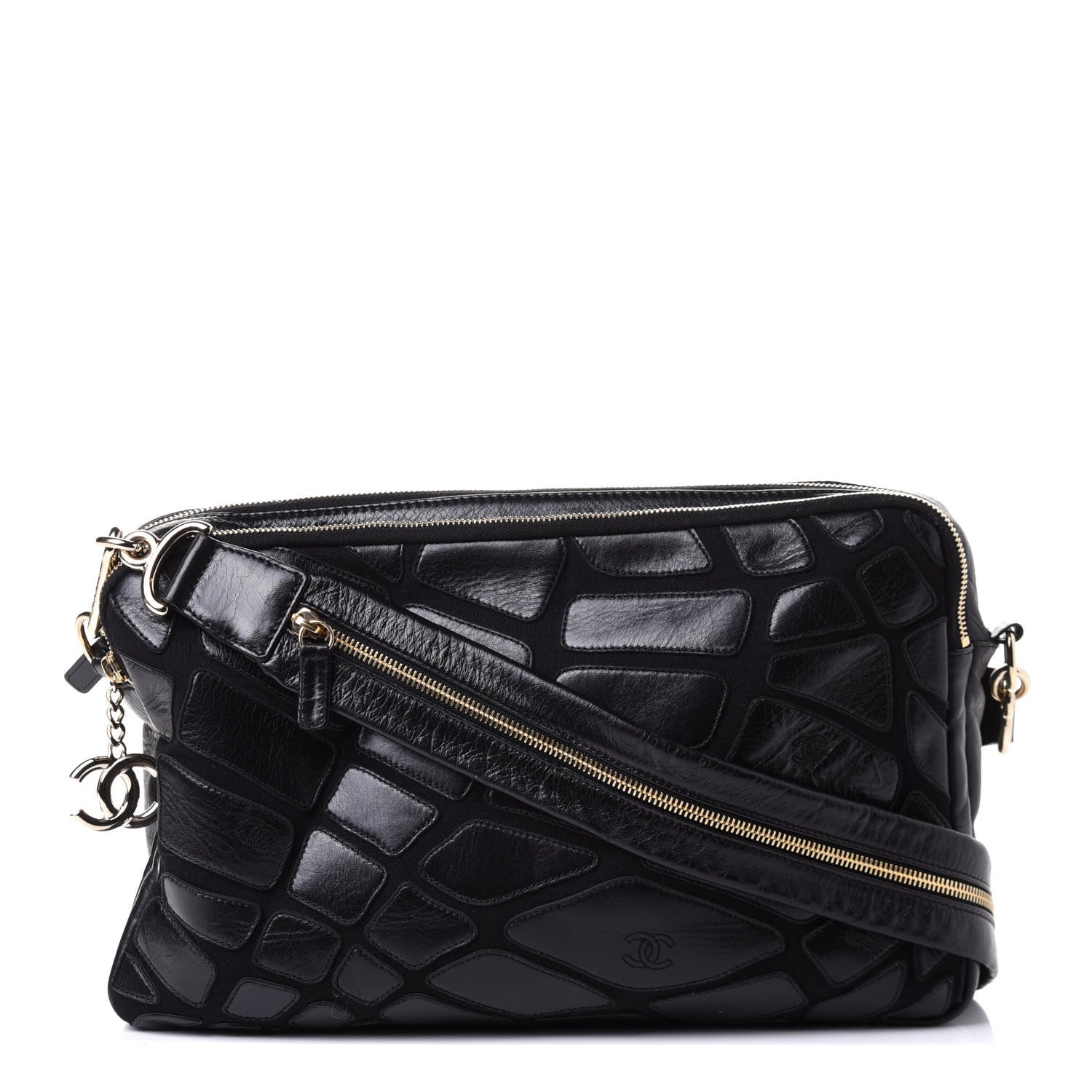 Chanel Lambskin Jersey Scales Camera Case Black 1 of 5