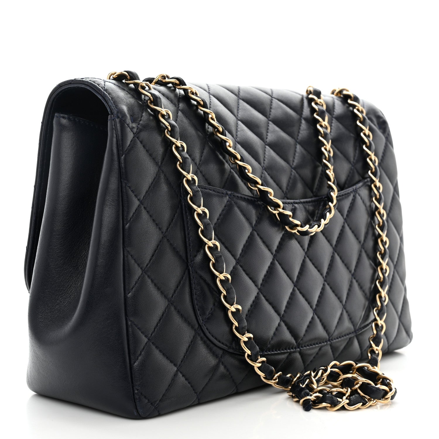 Chanel Lambskin Quilted Jumbo Single Flap Navy 3 of 12