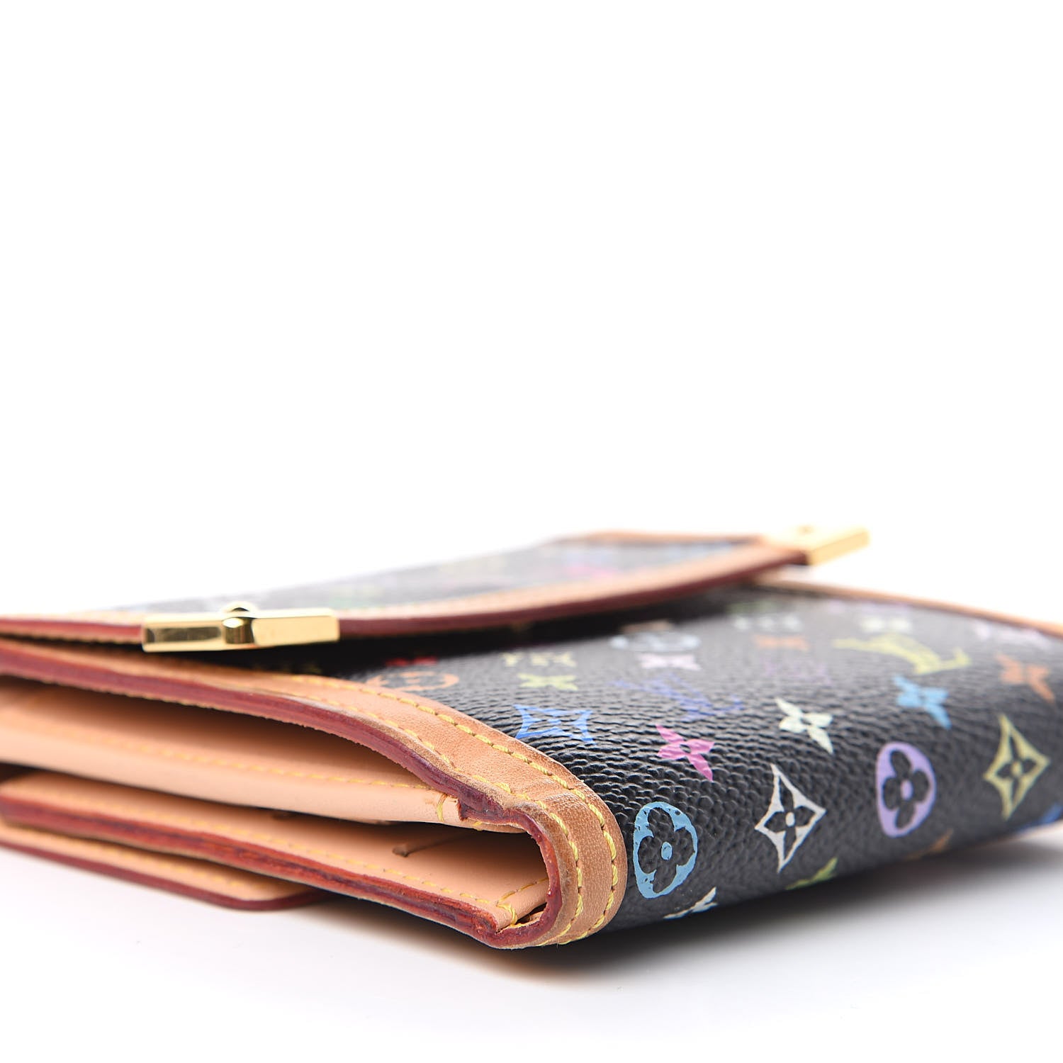 Louis Vuitton Monogram Multicolor Porte-Monnaie Billets Wallet Black 7 of 10