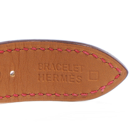 Hermes Stainless Steel Alligator Diamond 26mm Heure H Hour Quartz Watch Rouge Casaque 7 of 11