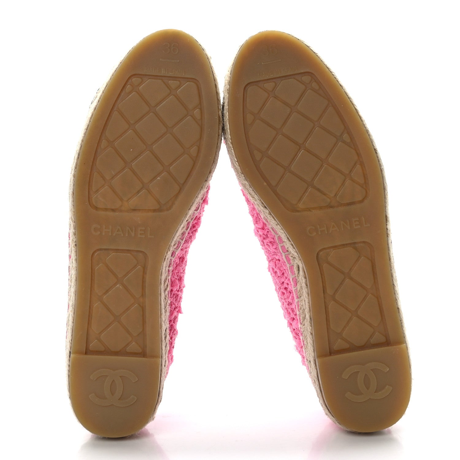 Chanel Tweed Grosgrain CC Espadrilles 36 Pink Black 5 of 8