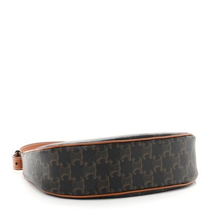 Celine Triomphe Canvas Calfskin Ava Shoulder Bag Tan 4 of 11