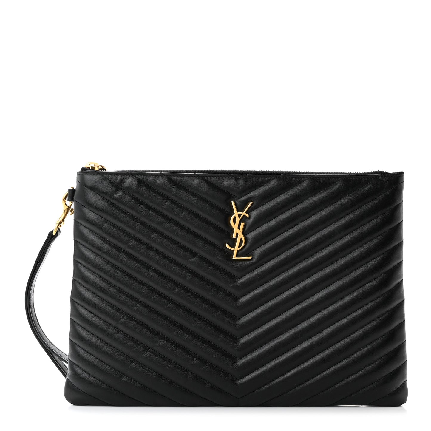 Calfskin Matelasse Monogram Cassandre Tablet Pouch Black