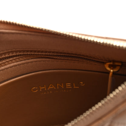 Chanel Shiny Crumpled Lambskin Quilted Trendy Chain Around Hobo Dark Beige 6 of 10