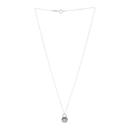 Tiffany Sterling Silver Diamond 1837 Circle Lock Necklace 3 of 4