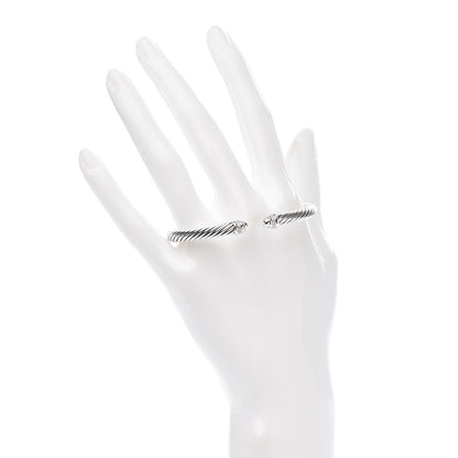 David Yurman Sterling Silver Diamond 5mm Cable Classics Dome Bracelet 2 of 4