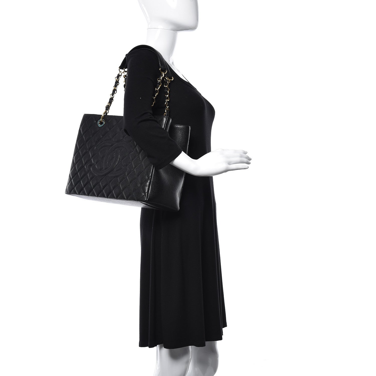 Chanel Caviar Quilted Grand Shopping Tote GST Black 2 of 11