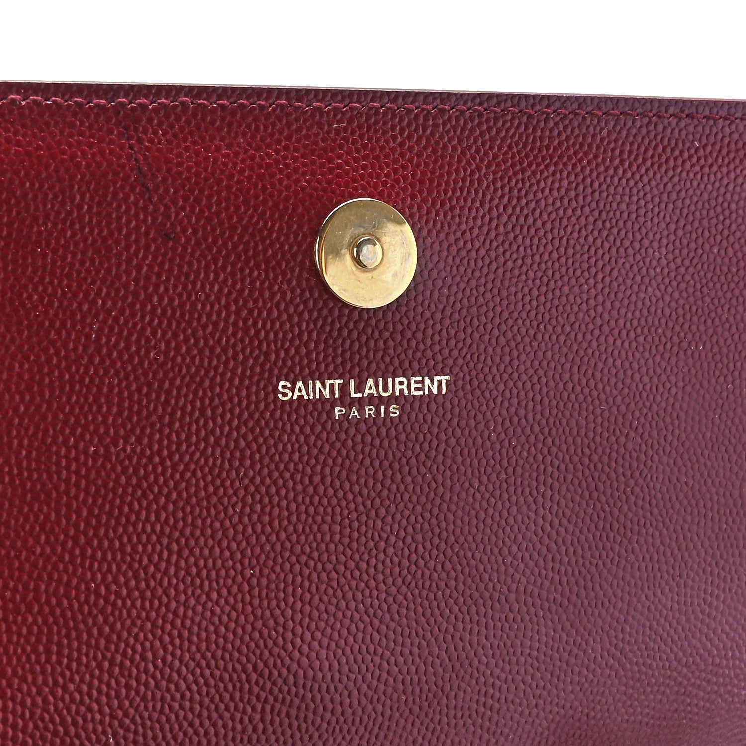 Saint Laurent Grain De Poudre Classic Monogram Cassandre Clutch Dark Red 6 of 12