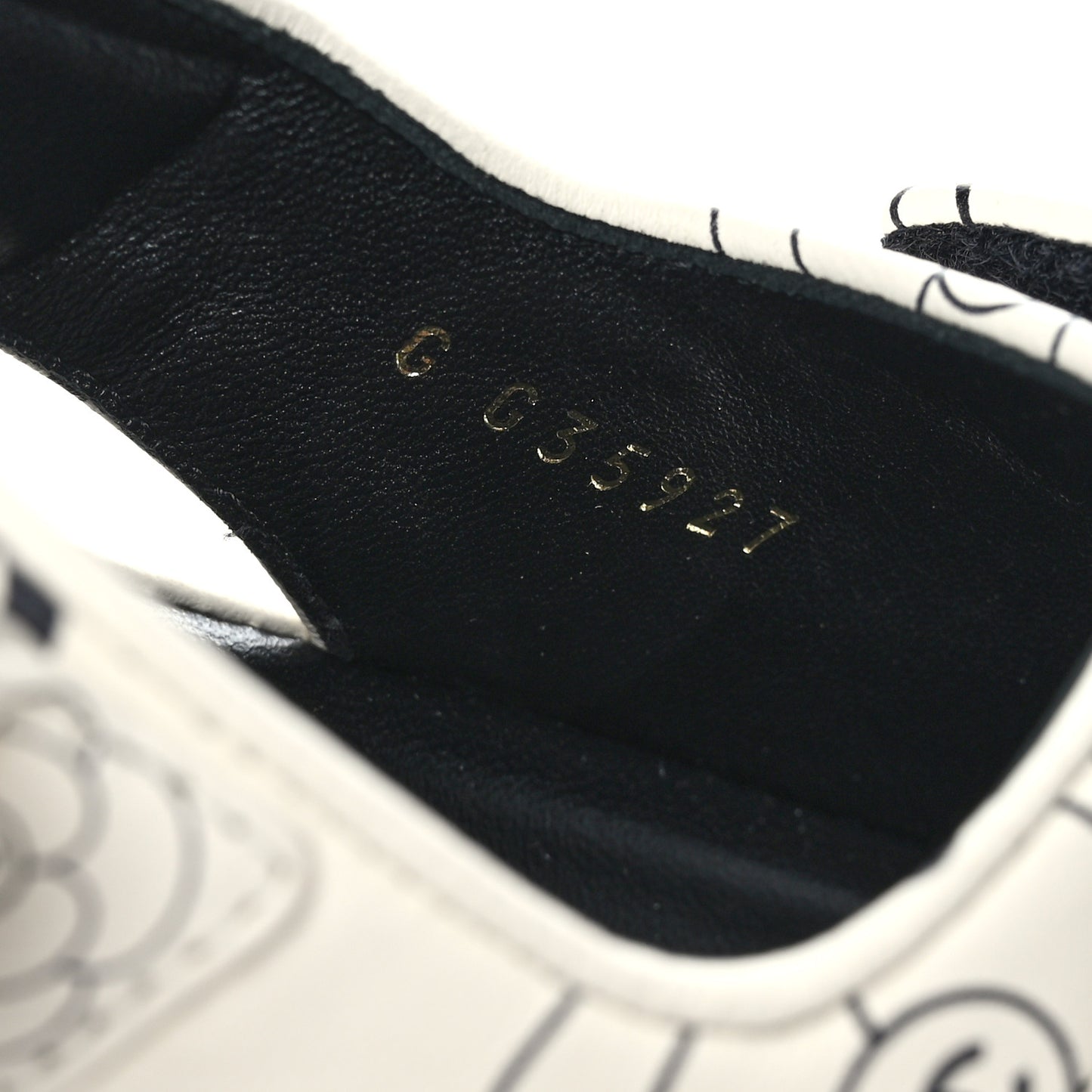 Lambskin Printed CC Velcro Dad Sandals 40 White Black