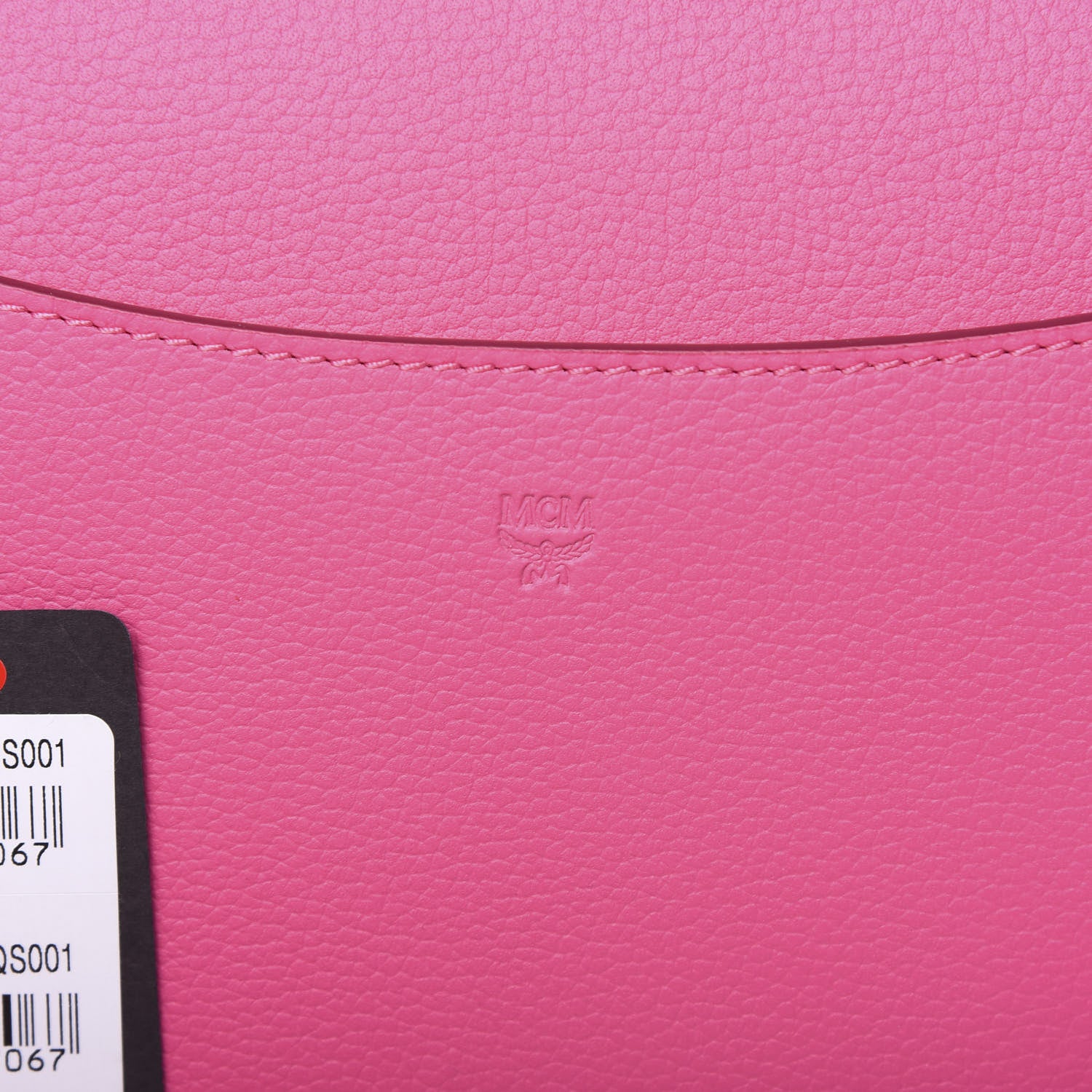 MCM Grained Calfskin Medium Patricia Park Avenue Satchel Sugar Pink 9 of 9