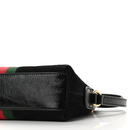 Gucci Suede Patent Web GG Small Ophidia Dome Shoulder Bag Black 10 of 10