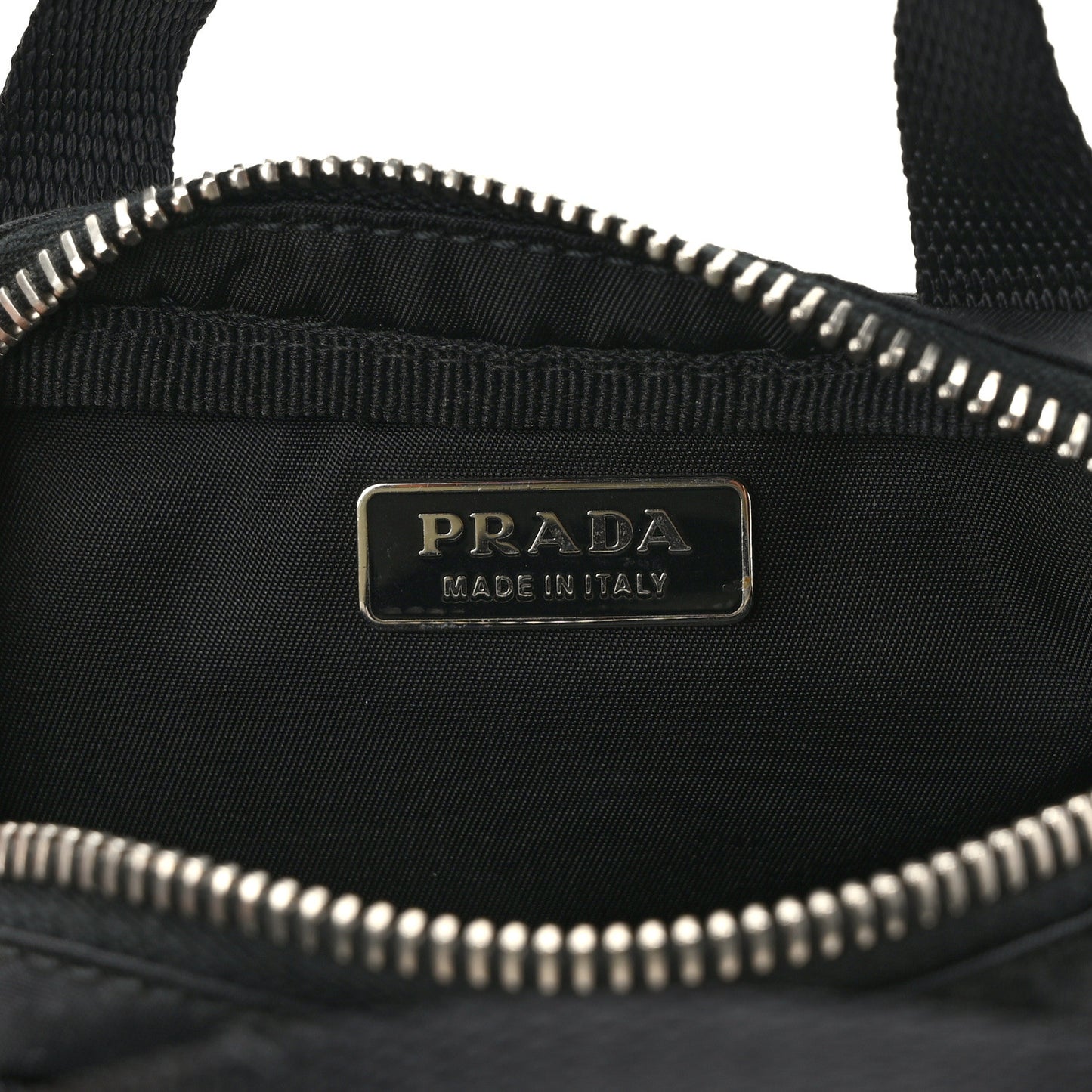 Nylon Saffiano Mini Top Handle Bag Black
