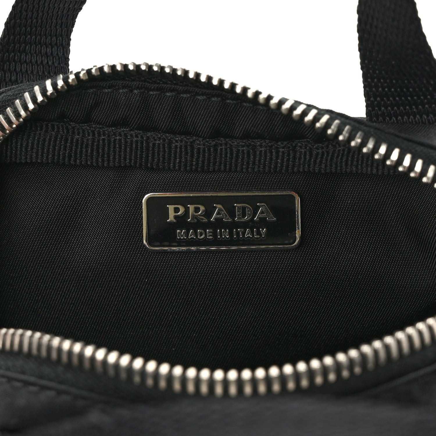 Prada Nylon Saffiano Mini Top Handle Bag Black 6 of 14