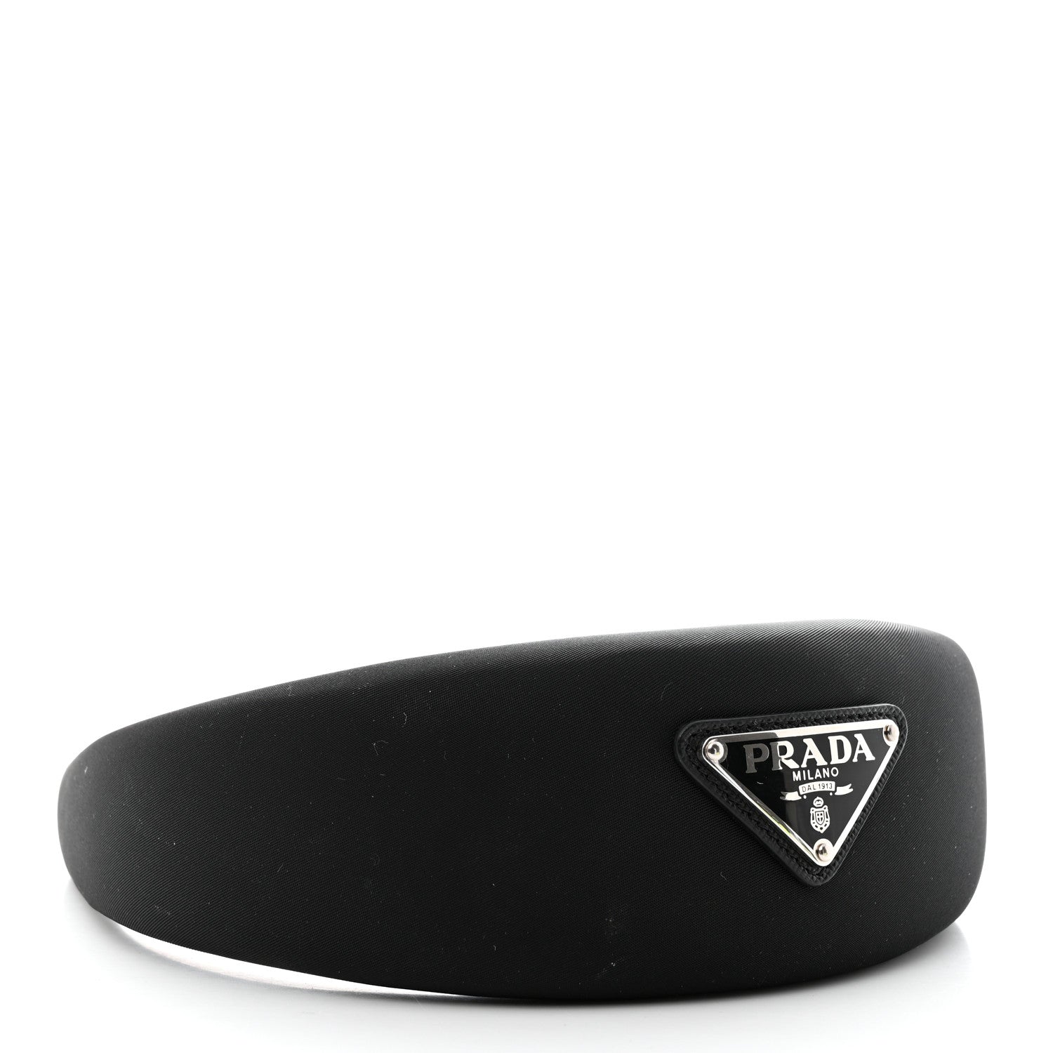 Prada Re-Nylon Metal Triangle Logo Headband Black 2 of 5