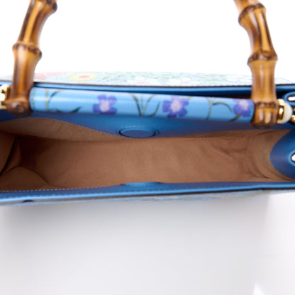 Gucci Calfskin Bamboo Web New Flora Small Nymphaea Top Handle Bag Azure 5 of 15