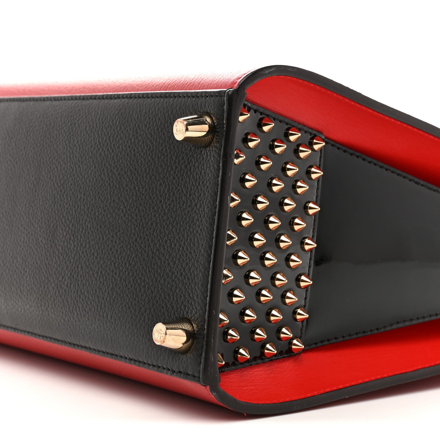 Calfskin Empire Patent Studded Medium Paloma Loulou Carmin Black