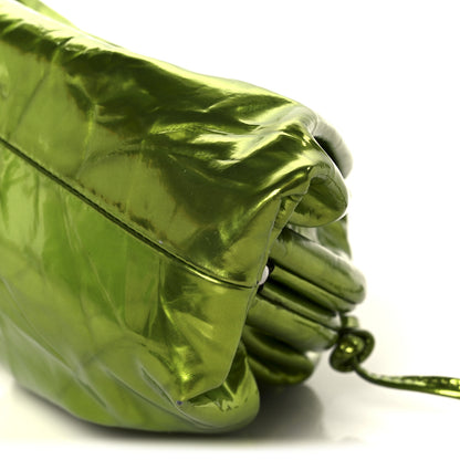 Bottega Veneta Metallic Crushed Calfskin The Mini Pouch Chlorophyll 12 of 12