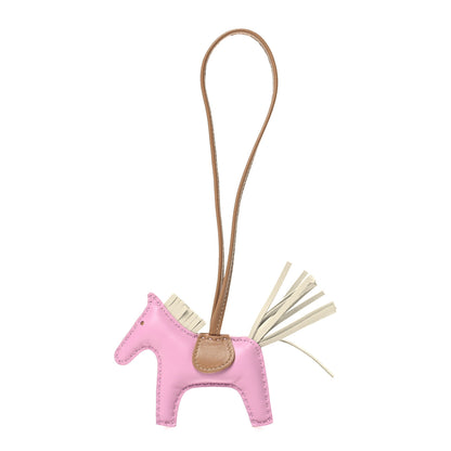 Hermes Milo Lambskin Grigri Rodeo Horse Bag Charm PM Mauve Sylvestre Craie Chai 1 of 4
