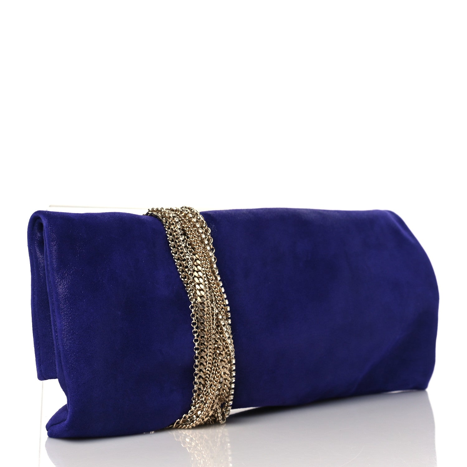 Jimmy Choo Shimmer Suede Chandra Clutch Purple 3 of 11