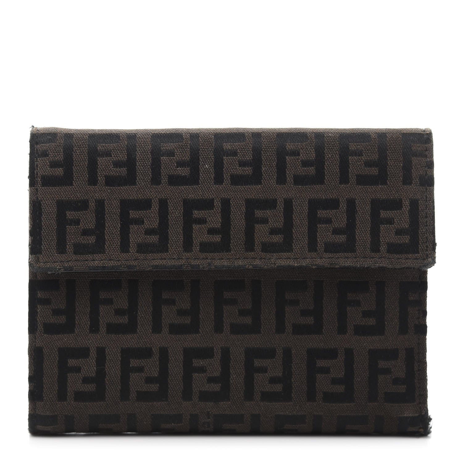 Fendi Zucchino Compact Wallet Brown 1 of 9
