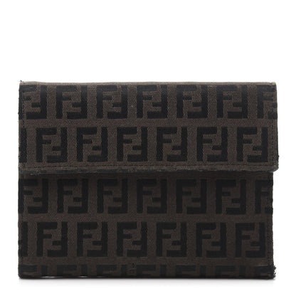 Fendi Zucchino Compact Wallet Brown 1 of 9