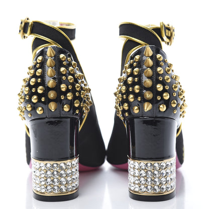 Gucci Satin Embroidered Dragon Caspar Pumps 37 Black 6 of 16