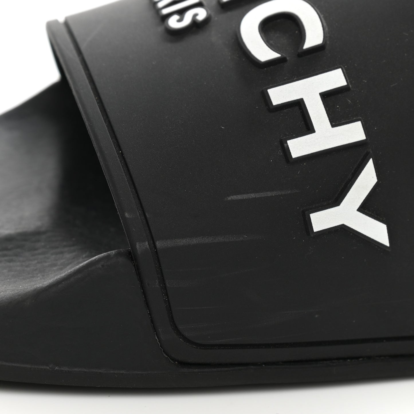 Rubber Logo Pool Slide Sandals 38 Black
