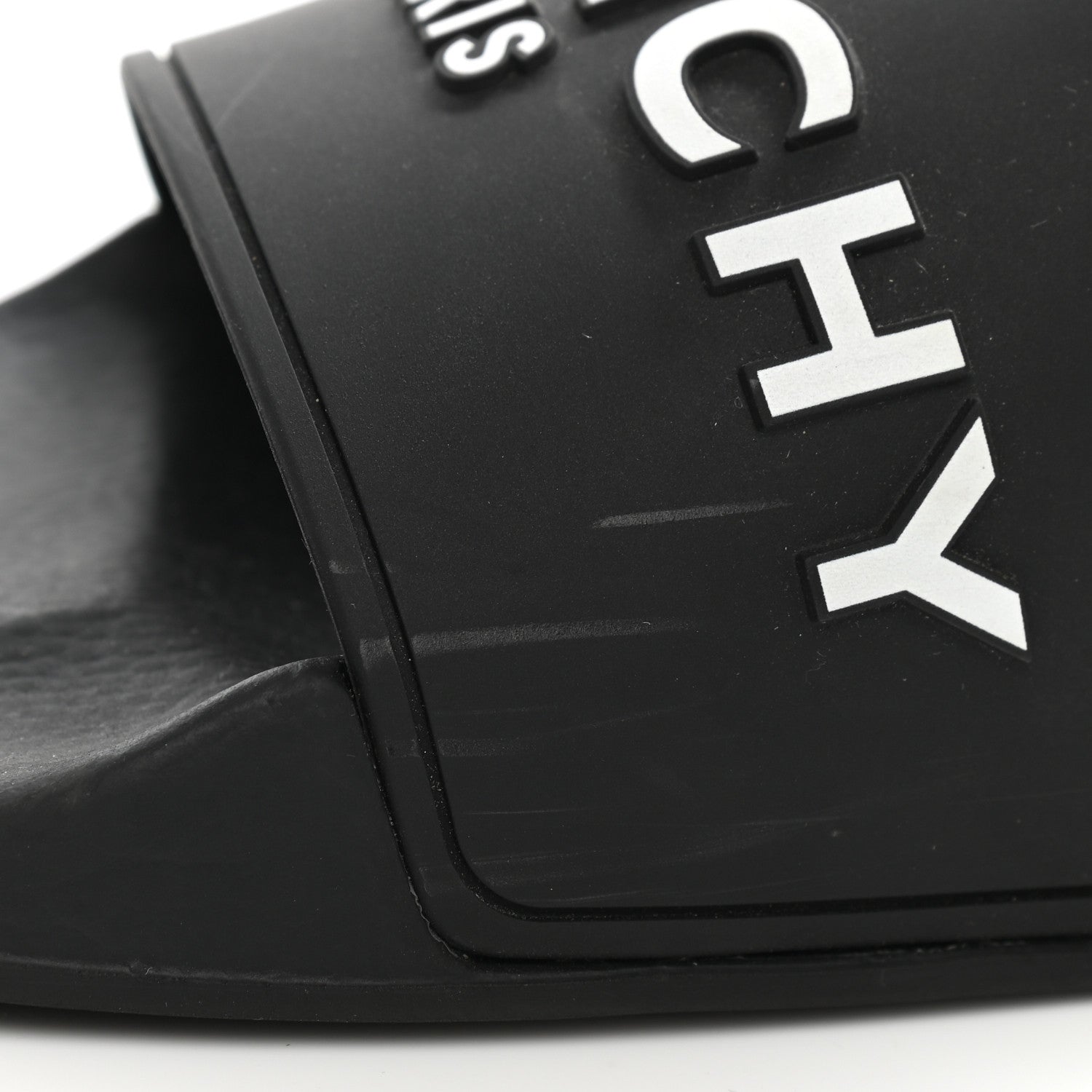 Givenchy Rubber Logo Pool Slide Sandals 38 Black 10 of 13