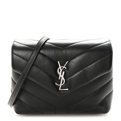 Saint Laurent Calfskin Y Quilted Monogram Toy Loulou Crossbody Bag Black 1 of 9