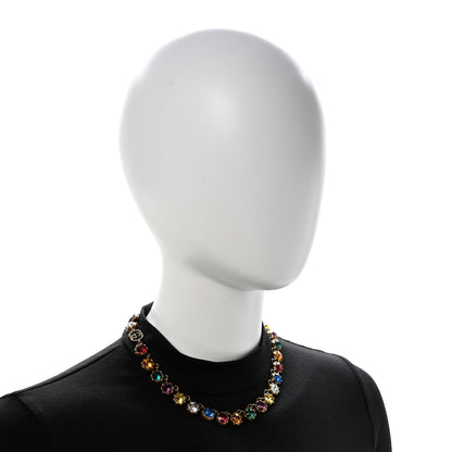 Gucci Crystal Butterfly Necklace Aged Gold Multicolor 2 of 7