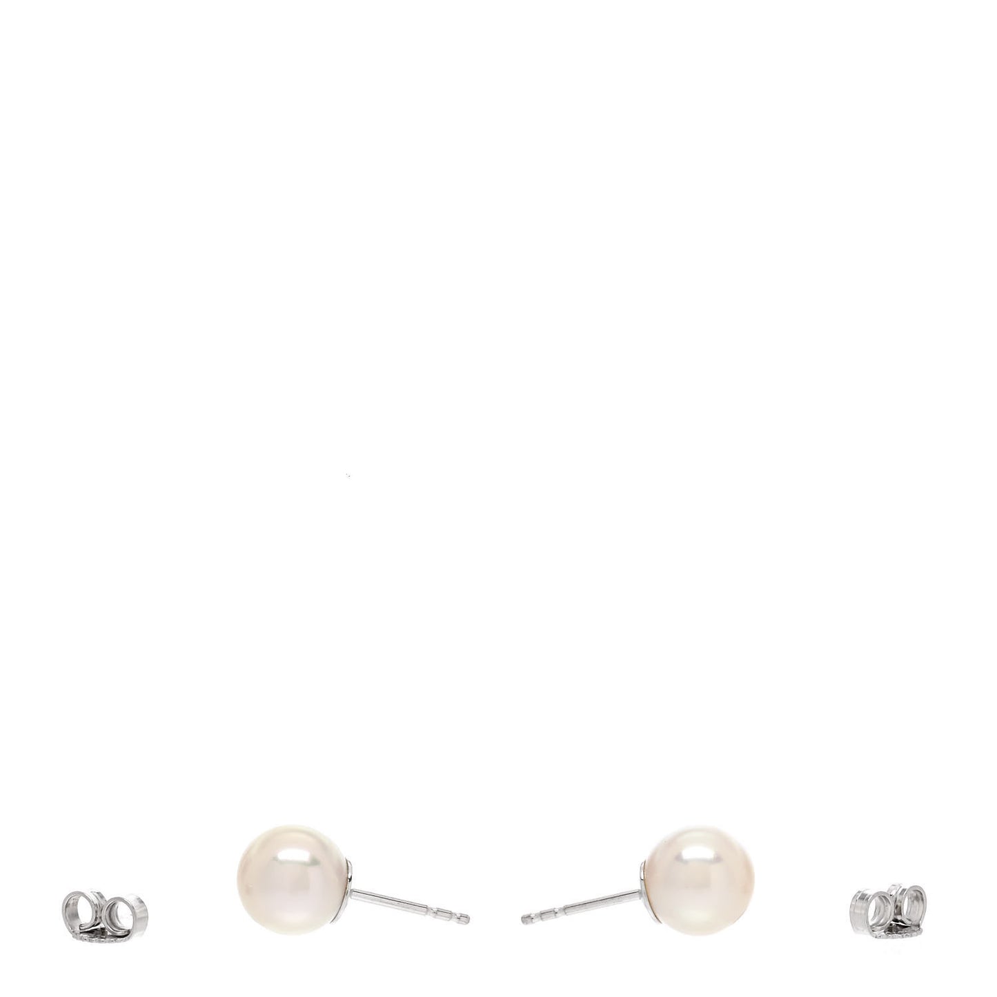 18K White Gold Akoya Pearl 7.5-8mm Stud Earrings
