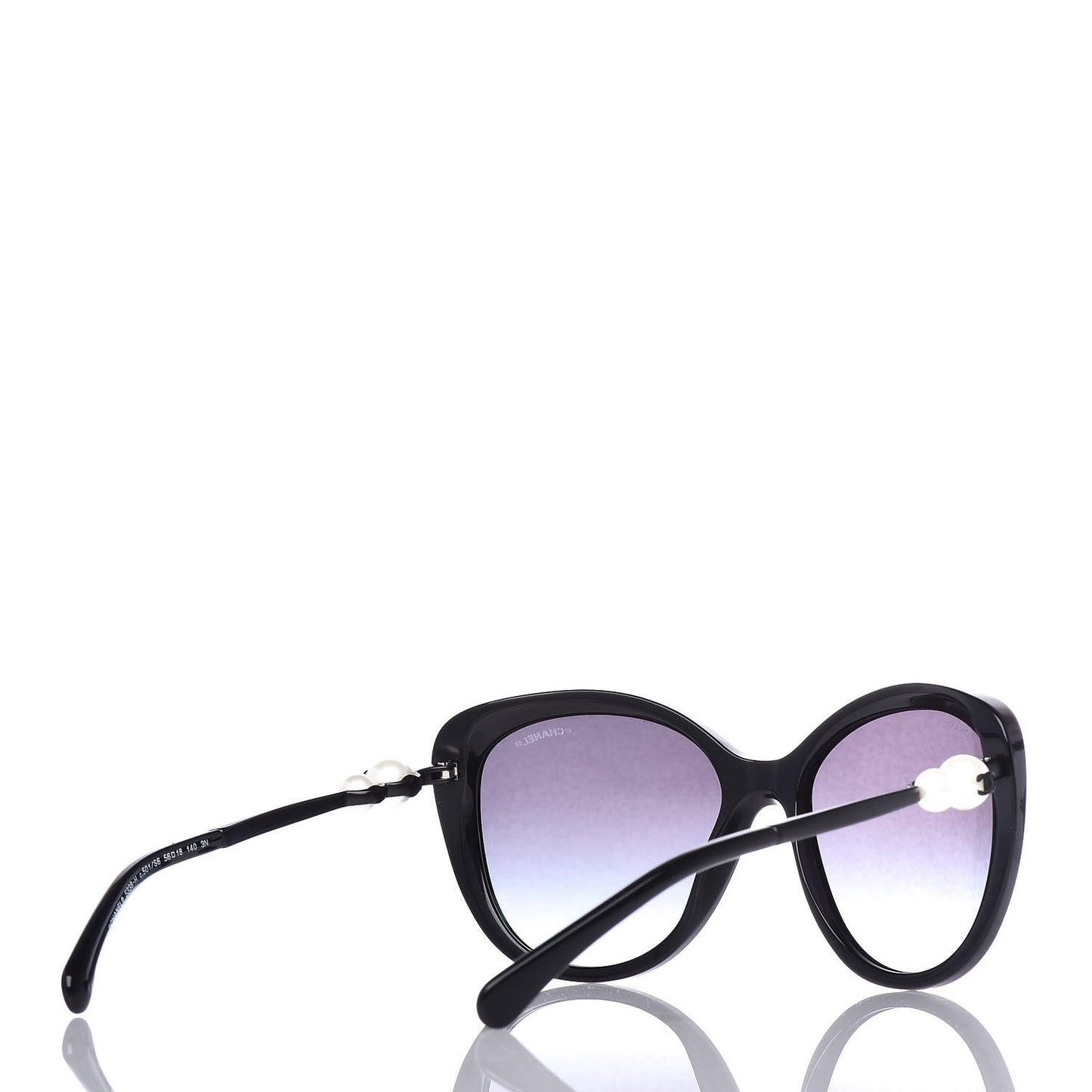 Acetate Pearl Butterfly Sunglasses 5338-H Black