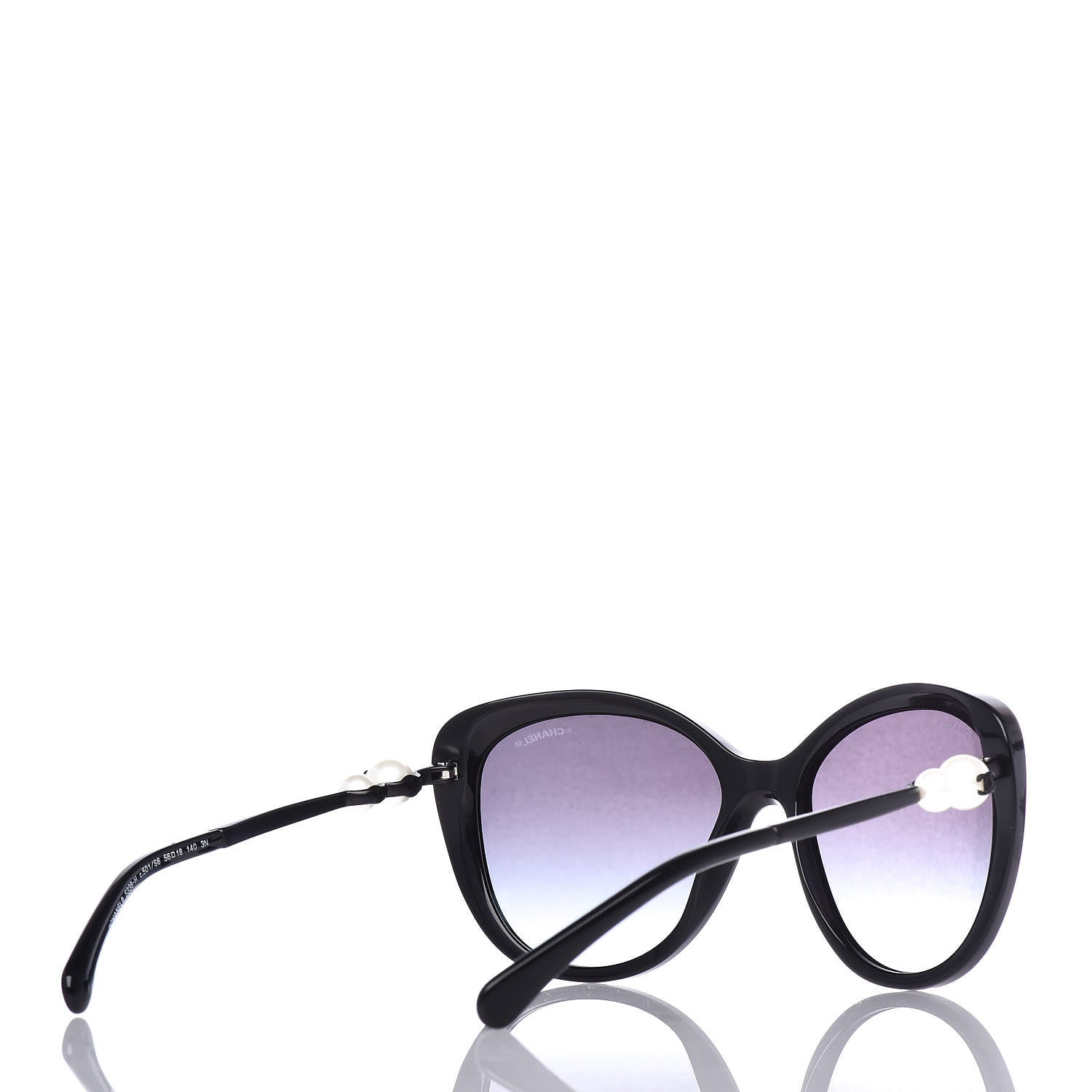 Chanel Acetate Pearl Butterfly Sunglasses 5338-H Black 4 of 7