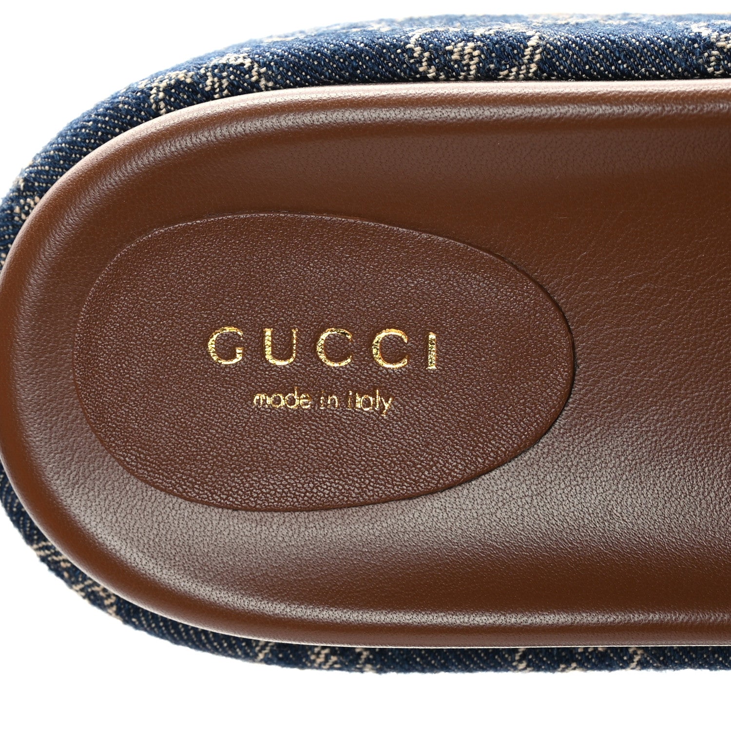 Gucci New Denim GG Monogram Angelina Platform 55mm Slide Sandals 40 Blue Tea 7 of 8