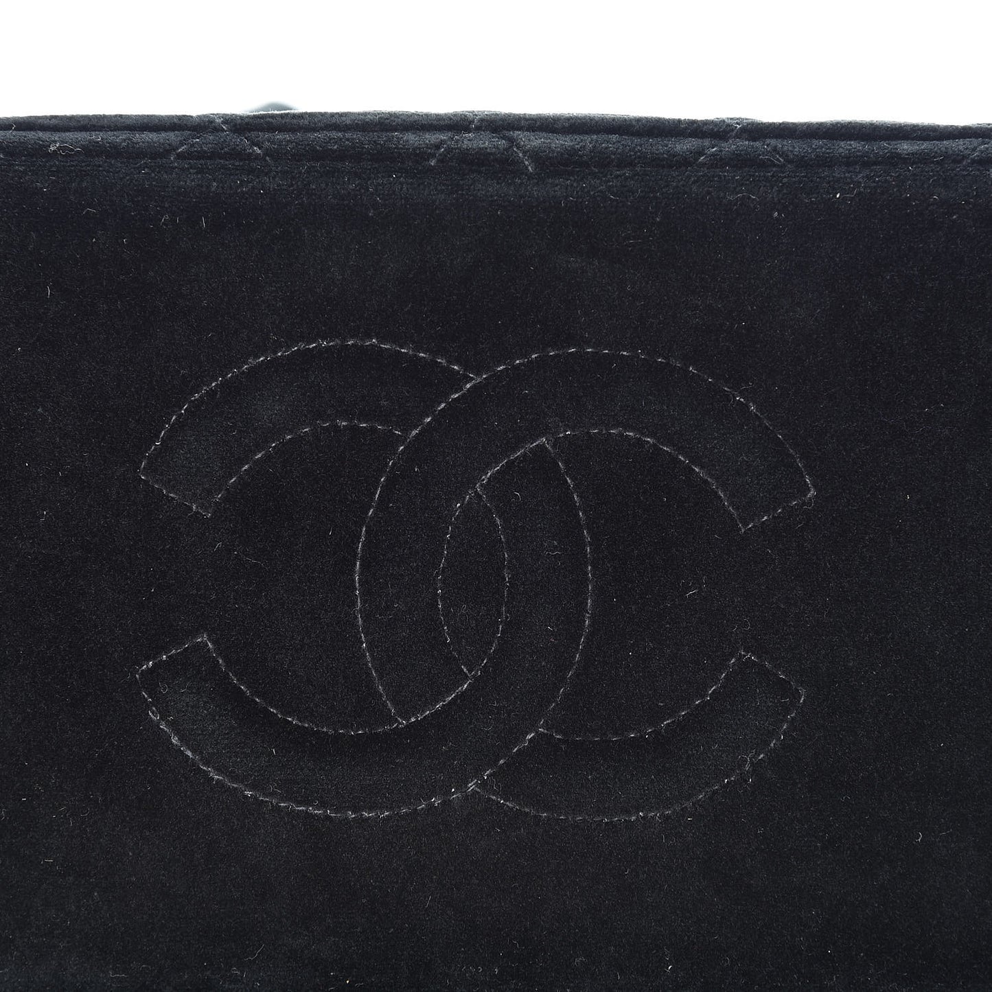 Velvet Quilted Shoulder Bag Black