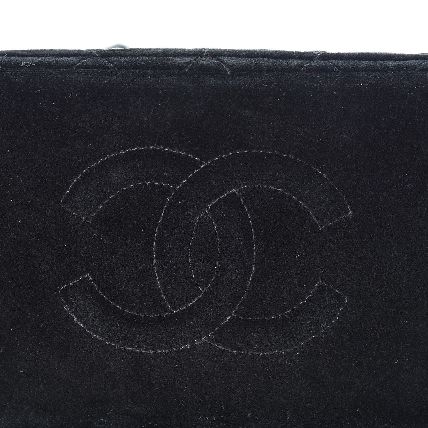 Chanel Velvet Quilted Shoulder Bag Black 15 of 17