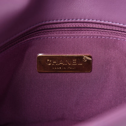 Chanel Goatskin Quilted Medium 19 Flap Violet Purple 8 of 11