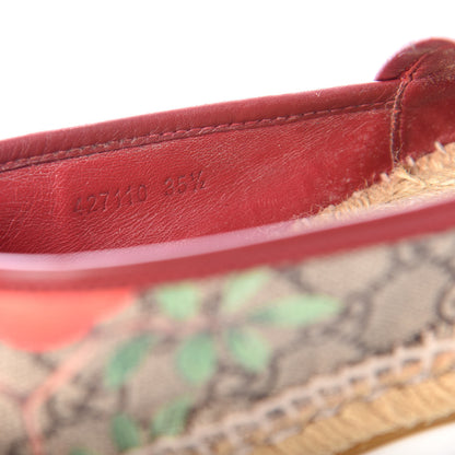 Gucci GG Supreme Monogram Tian Womens Espadrilles 35.5 Beige Multicolor Red 11 of 12