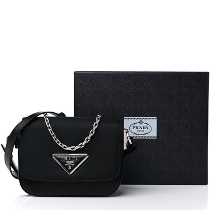 Prada Nylon Calfskin Identity Shoulder Bag Black 15 of 15