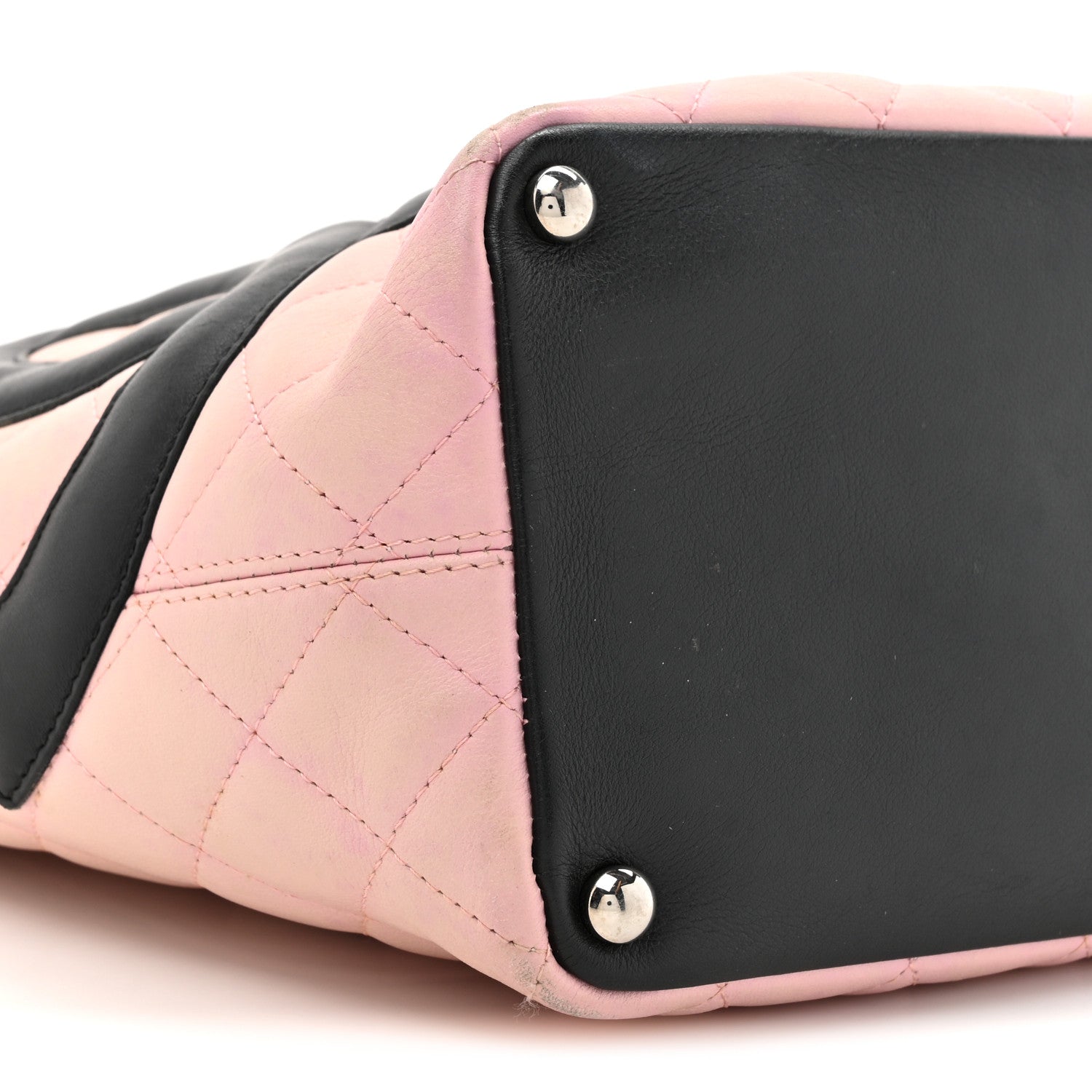 Chanel Calfskin Quilted Medium Cambon Tote Pink Black 10 of 19