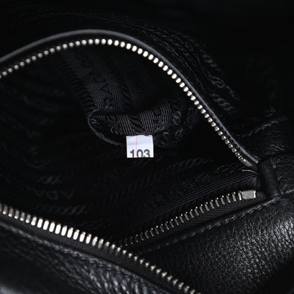 Prada Vitello Daino Dome Satchel Black 8 of 14