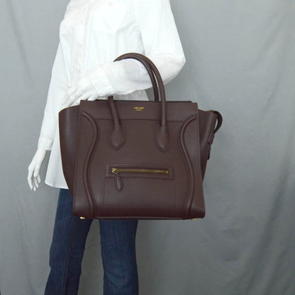 Celine Smooth Calfskin Mini Luggage Wine 2 of 11