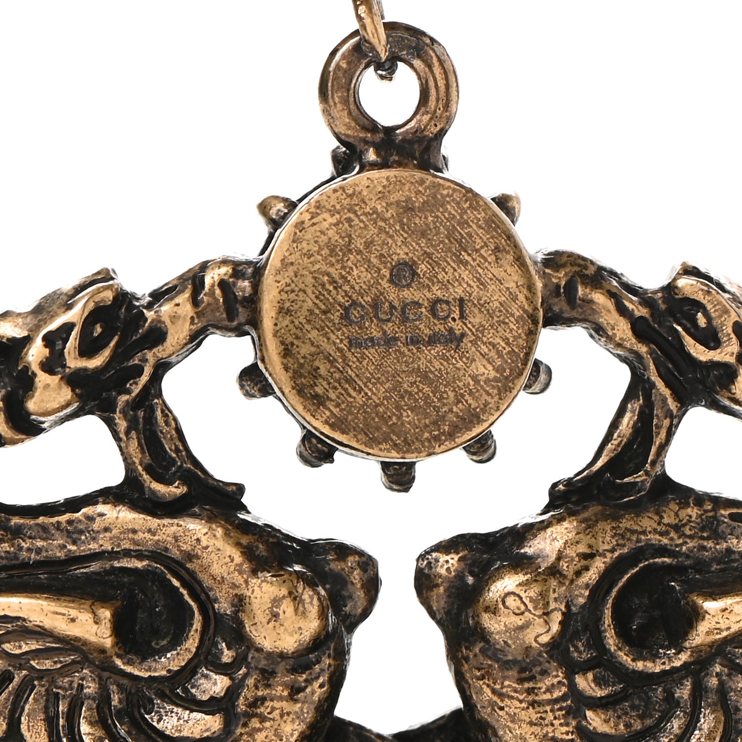 Crystal Pearl Marmont Dragon Necklace Aged Gold Multicolor