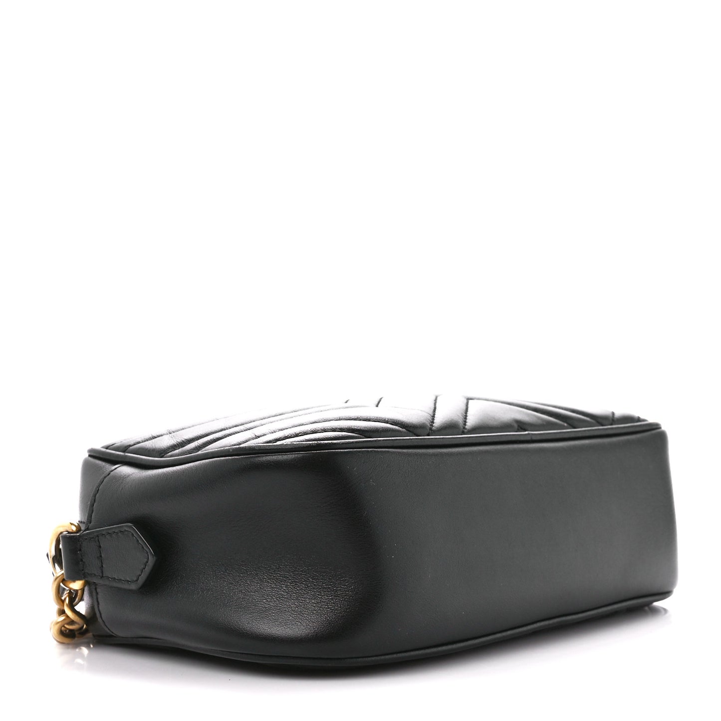 Calfskin Matelasse Small GG Marmont Chain Shoulder Bag Black
