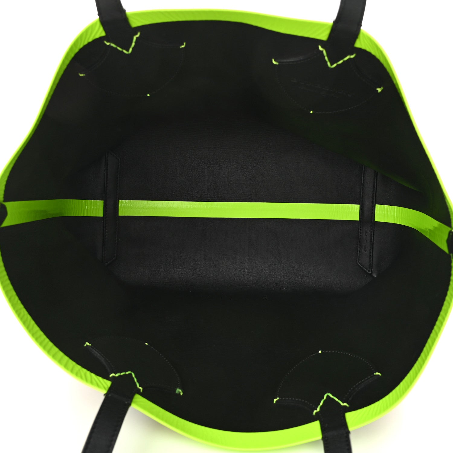 Burberry Canvas Mega Check The Giant Reversible Tote Black Neon Yellow 5 of 10