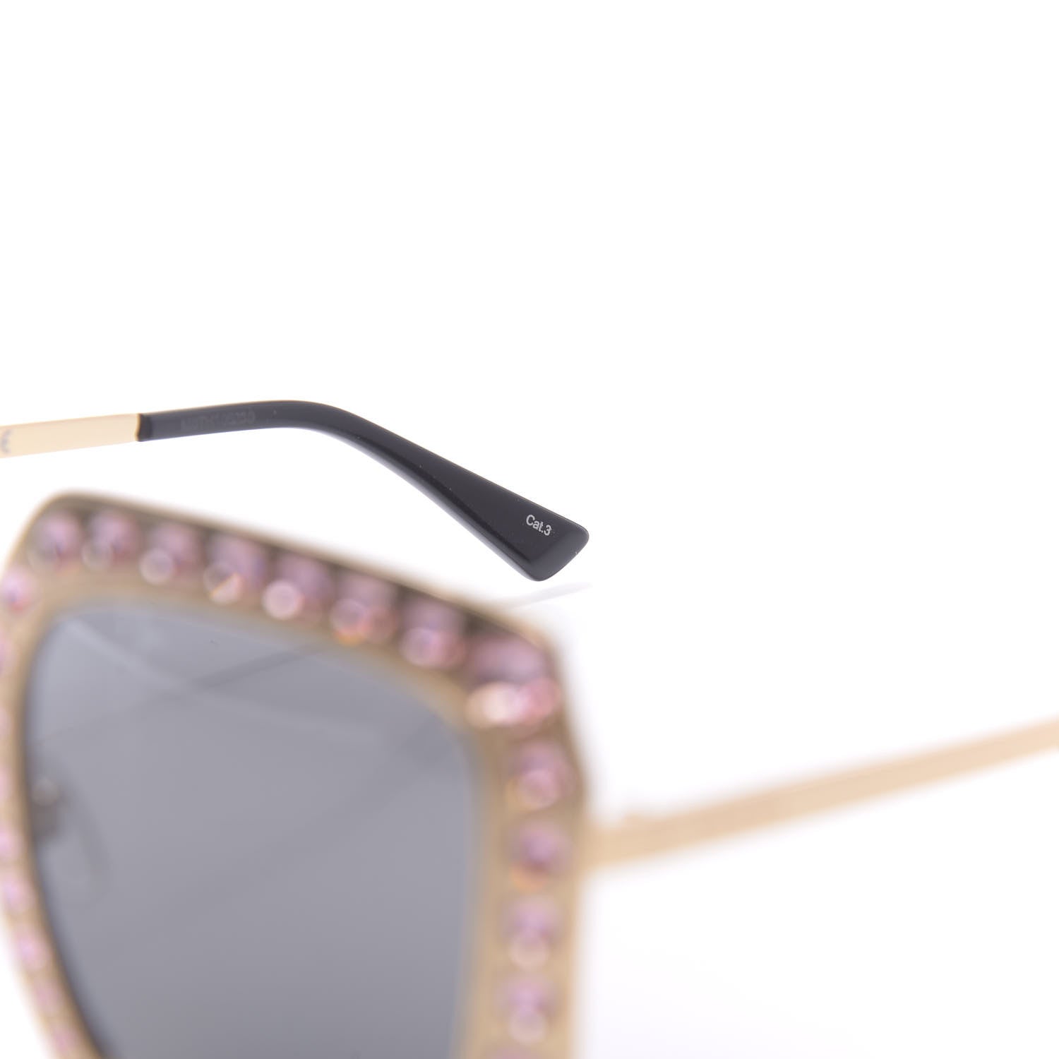 Gucci Metal Acetate Crystal Oversize GG0115S Sunglasses Rose Gold 5 of 9