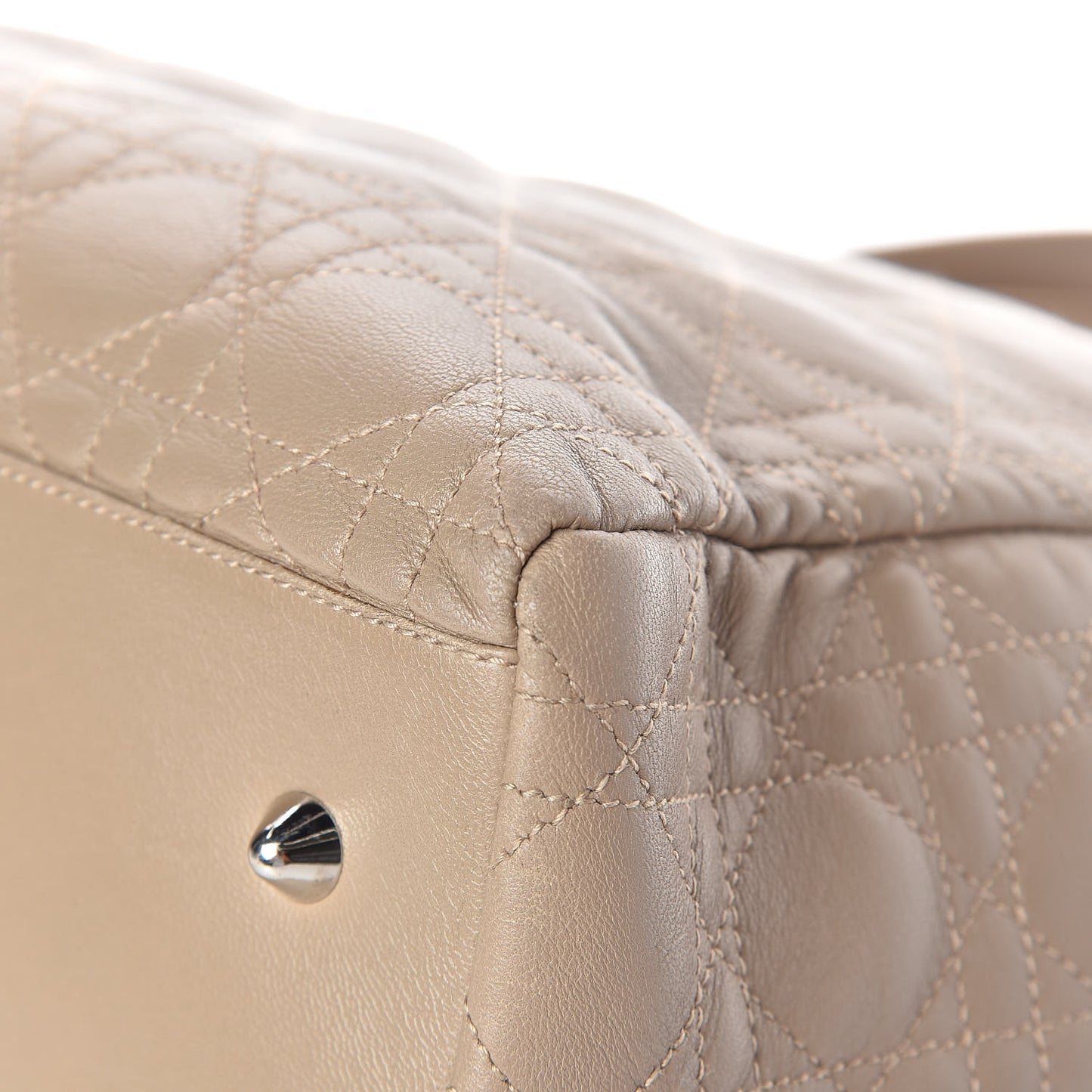 Lambskin Cannage Large Dior Soft Shopping Tote Beige