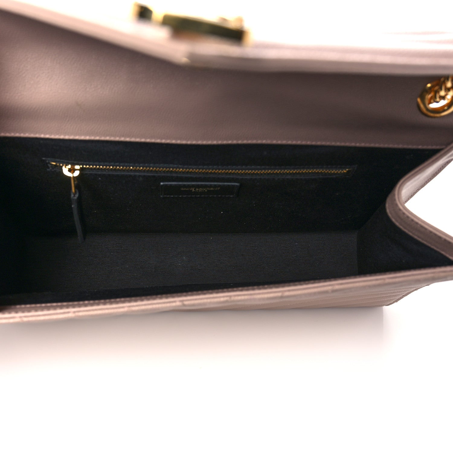 Saint Laurent Grain De Poudre Matelasse Chevron Large Monogram Satchel Nude Powder 4 of 9