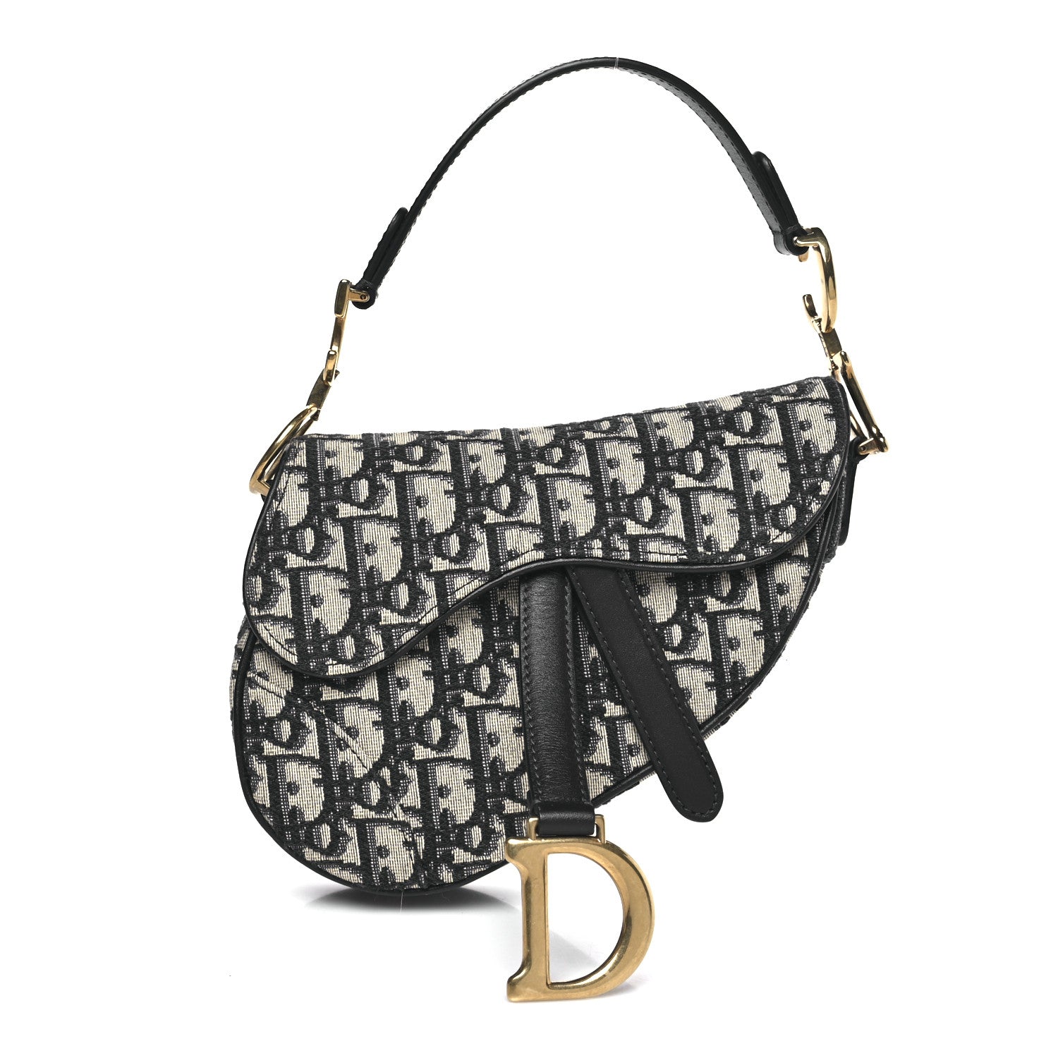 Christian Dior Oblique Mini Saddle Bag Blue 1 of 12