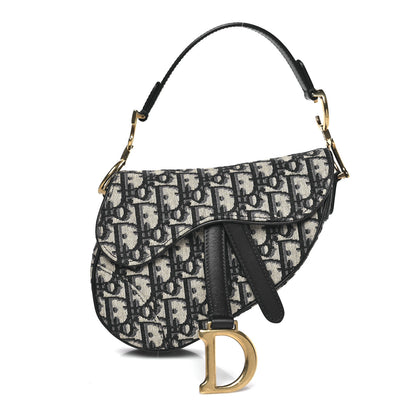 Christian Dior Oblique Mini Saddle Bag Blue 1 of 12